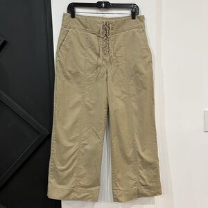 GAP Women’s Hi Rise Lace Up Wide Leg Khaki Pants Size 10